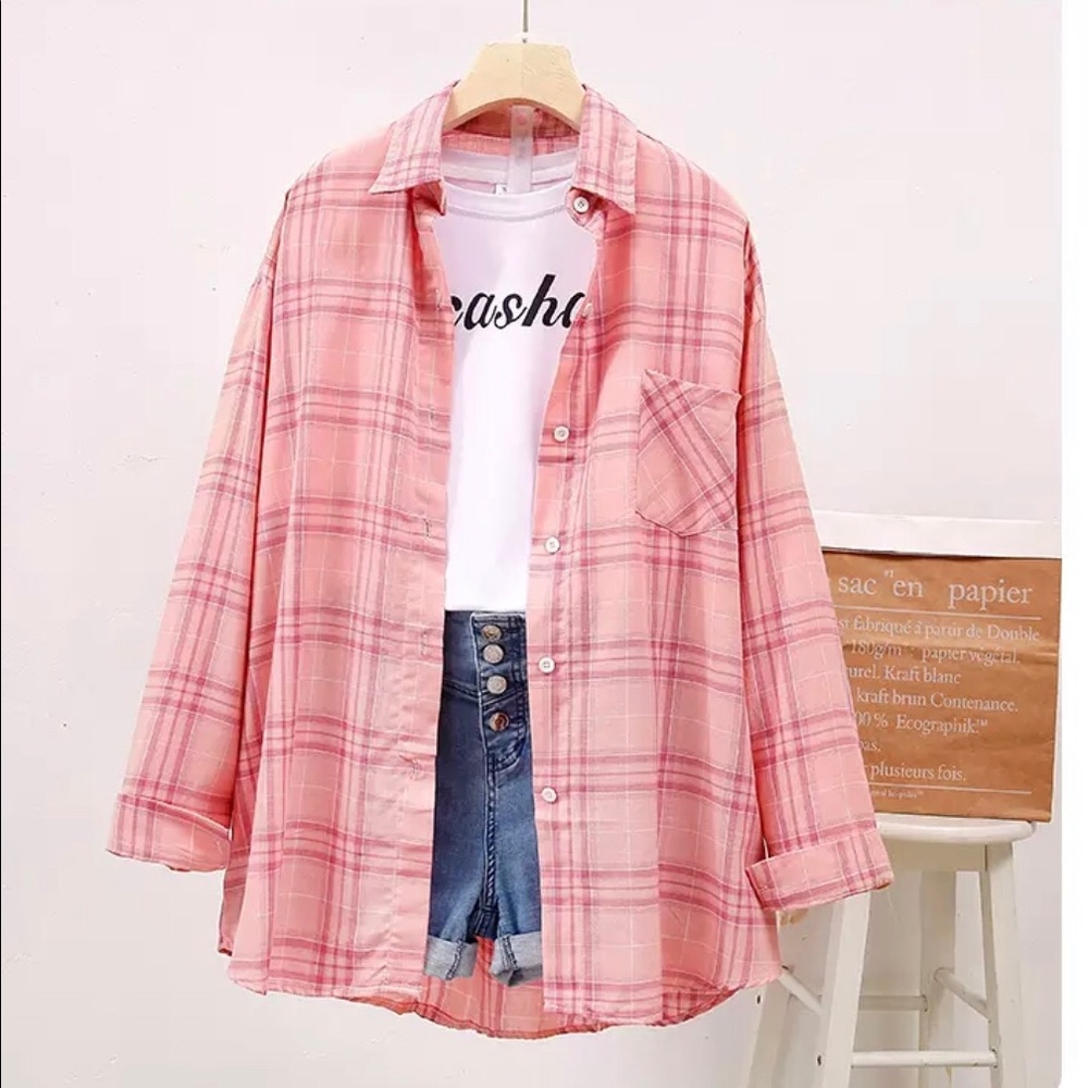 Pink plaid flannel